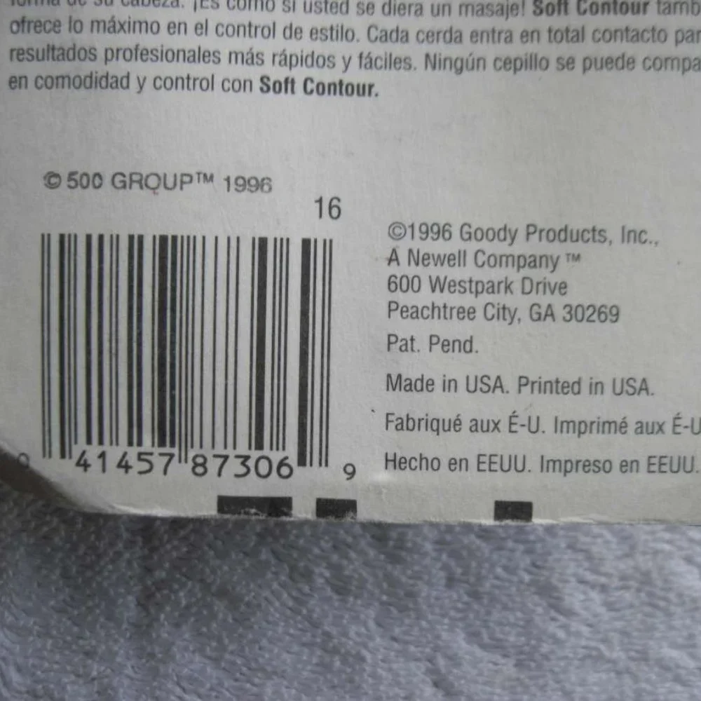 Goody Soft Contour Hair Brush 1996 Ouchless Flexible Pad Design Gentle Control